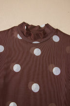 Polka Dot Mesh Long Sleeve Bodysuit